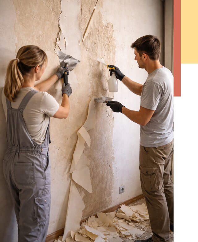 Снятие старых обоев в Уфе от 5394 руб. под ключ недорого | ОТДЕЛОЧНИК-Уфа