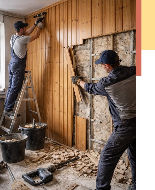 Демонтаж вагонки со стен в Уфе от 1490 руб. — снятие, удаление, срочно | ОТДЕЛОЧНИК-Уфа