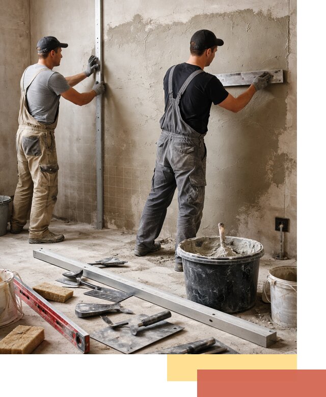 Профессиональная штукатурка стен под плитку в Уфе