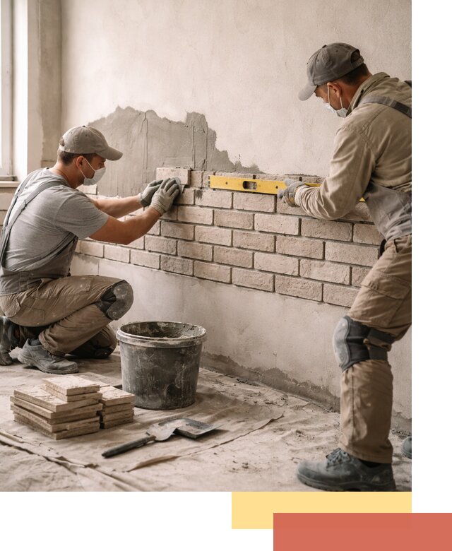 Монтаж декоративного кирпича профессионально в Уфе