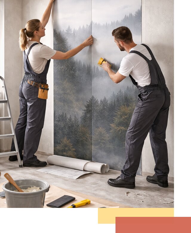 Поклейка фотообоев профессионально в Уфе под ключ