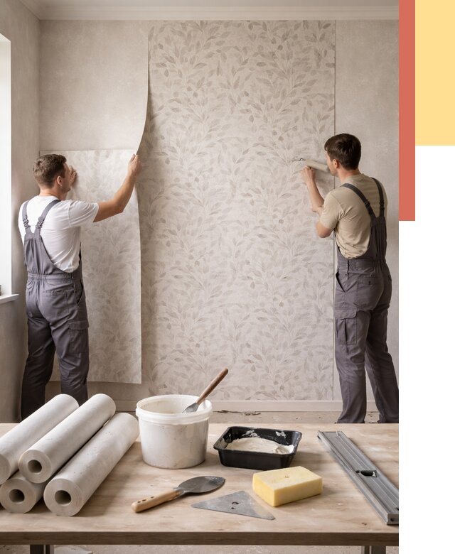 Поклейка обоев с подбором рисунка в Уфе от 3596 руб. | ОТДЕЛОЧНИК-Уфа - быстро и недорого