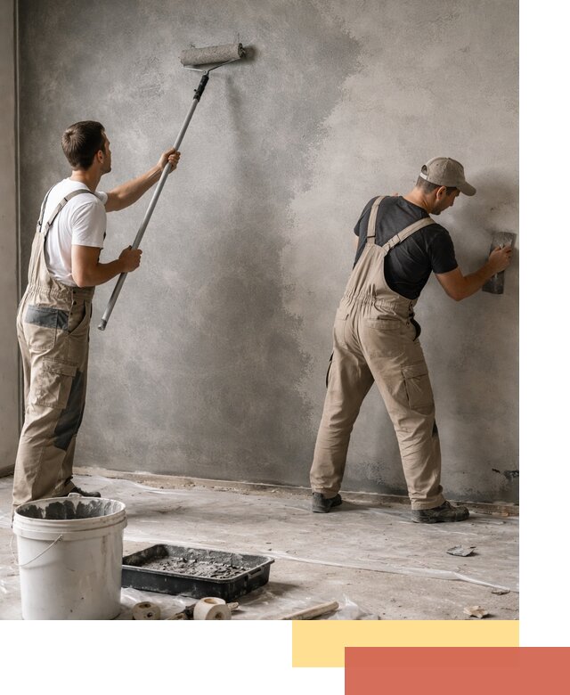 Покраска стен под бетон в Уфе профессионально и недорого