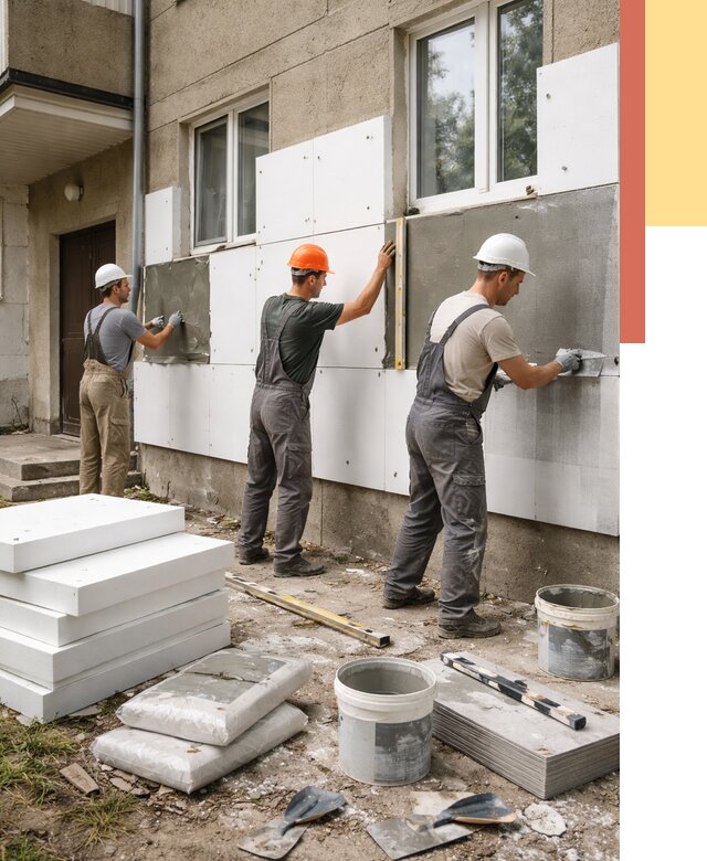 Утепление стен пенопластом в Уфе от 1798 руб. — недорого и под ключ | ОТДЕЛОЧНИК-Уфа