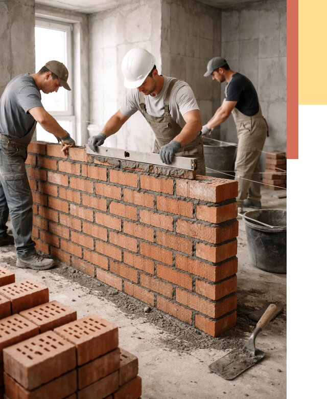 Кладка перегородок из кирпича в Уфе от 3596 руб. за м² | ОТДЕЛОЧНИК-Уфа