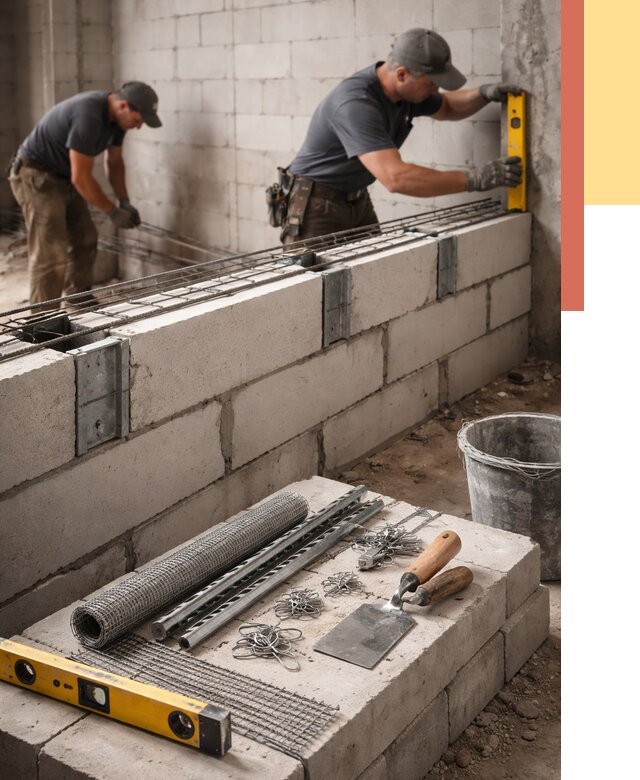 Армирование кладки перегородок в Уфе от 771 руб. под ключ | ОТДЕЛОЧНИК-Уфа