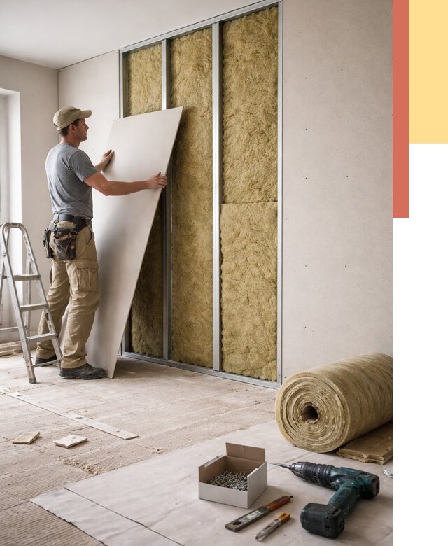 Перегородка из гипсокартона с шумоизоляцией в Уфе от 3206 руб. | ОТДЕЛОЧНИК-Уфа