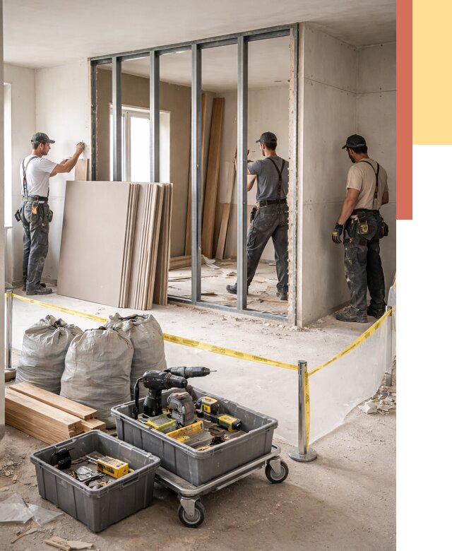 Перенос гипсокартонной перегородки в Уфе под ключ от 4624 руб. | Демонтаж и монтаж – ОТДЕЛОЧНИК-Уфа