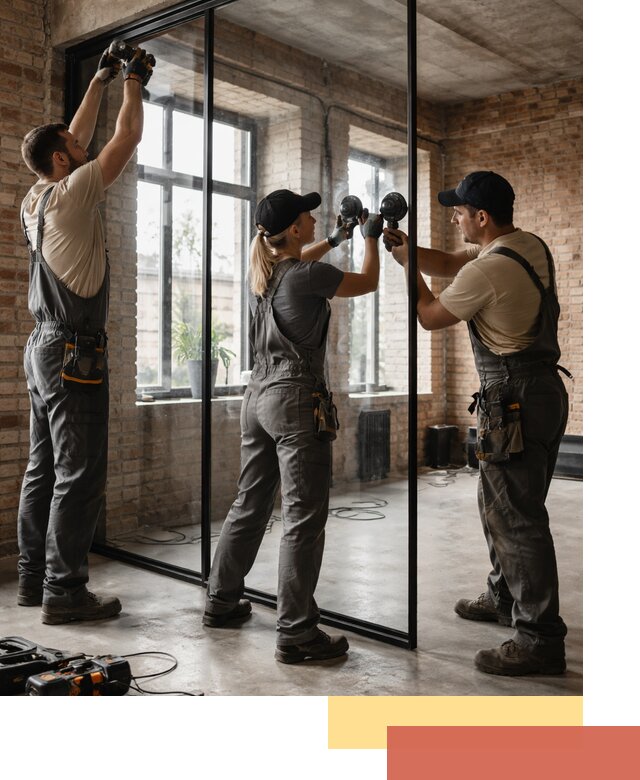 Стеклянные перегородки лофт — изготовление и монтаж в Уфе