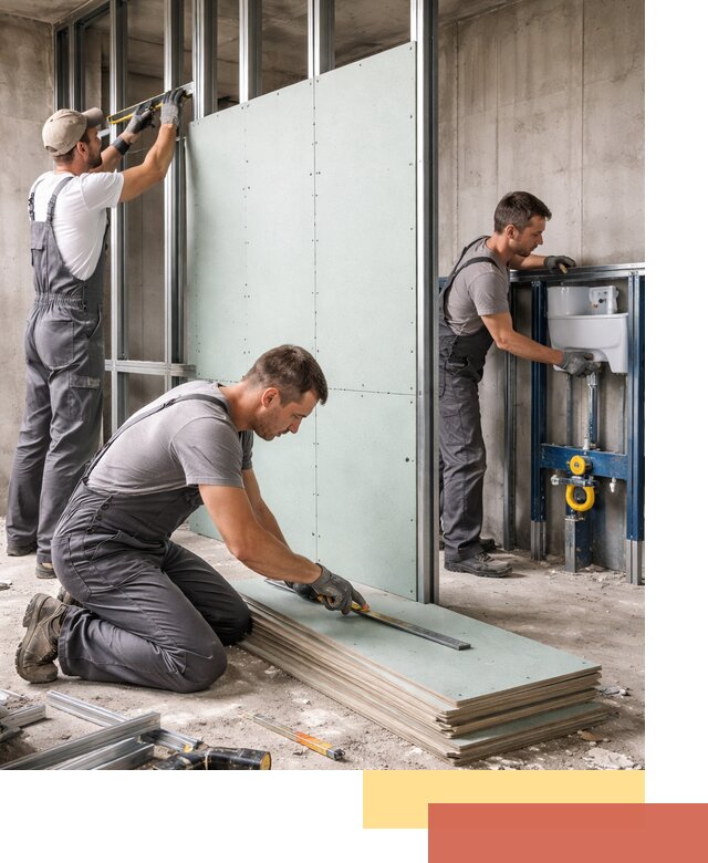 Монтаж и ремонт сантехнических перегородок в Уфе