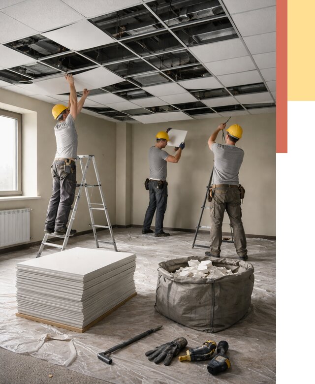 Демонтаж потолка Армстронг в Уфе от 4624 руб. быстро и недорого | ОТДЕЛОЧНИК-Уфа