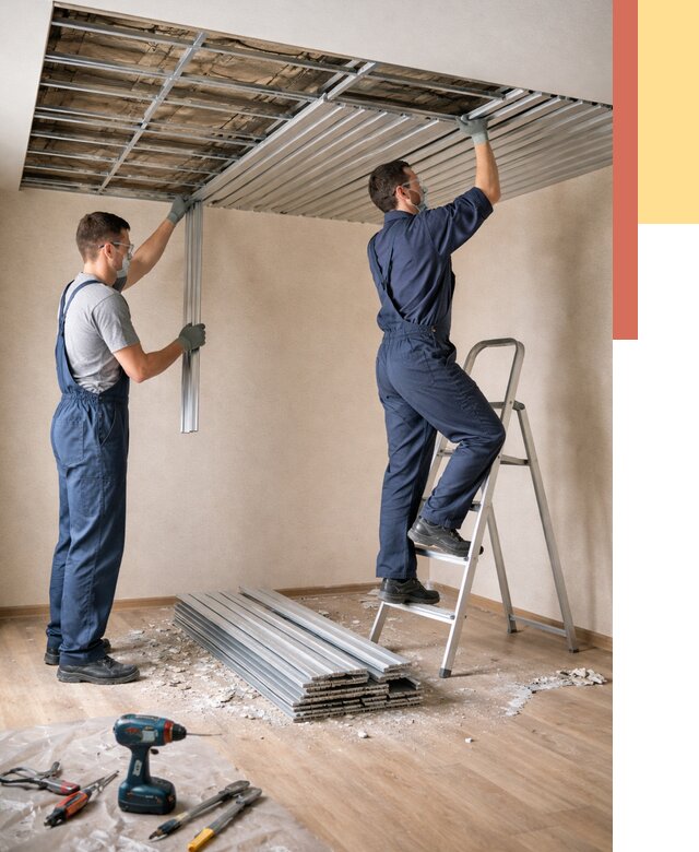 Демонтаж реечного потолка в Уфе от 4624 руб. быстро и недорого | ОТДЕЛОЧНИК-Уфа