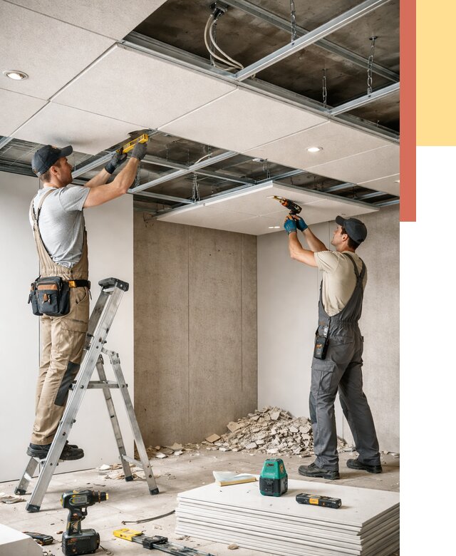 Монтаж акустического потолка в Уфе от 6679 руб/м2 — быстро и недорого | ОТДЕЛОЧНИК-Уфа