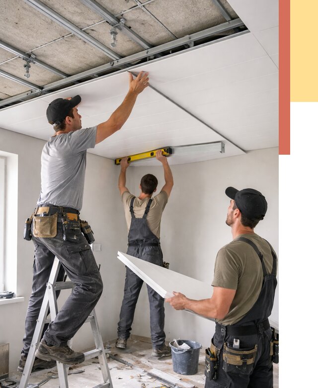 Монтаж потолка из ПВХ панелей в Уфе от 3596 руб./м2 — быстро и недорого | ОТДЕЛОЧНИК-Уфа