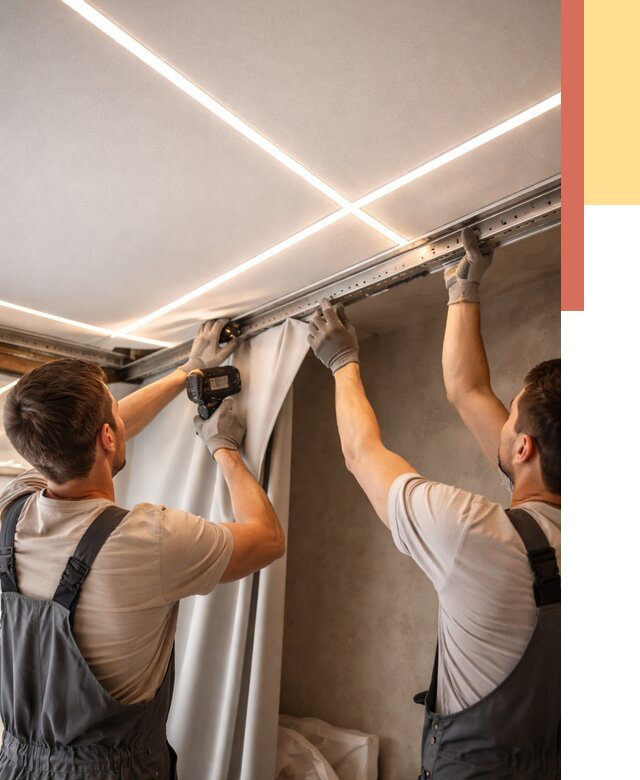 Монтаж натяжного потолка со световыми линиями в Уфе от 1233 руб. | ОТДЕЛОЧНИК-Уфа