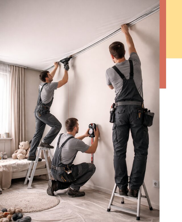 Монтаж натяжного потолка в детской в Уфе от 3596 руб. — быстро и недорого | ОТДЕЛОЧНИК-Уфа