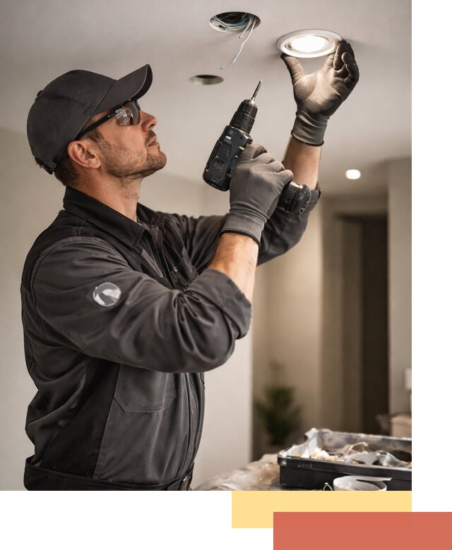 Установка точечных светильников в натяжной потолок в Уфе