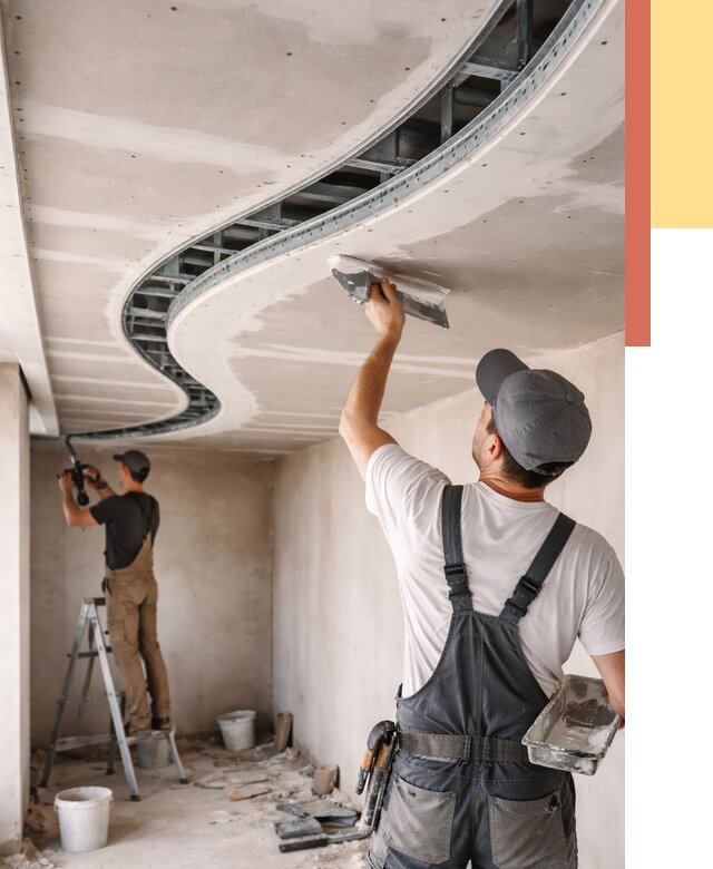 Криволинейный потолок из гипсокартона в Уфе от 2158 руб./м2 | ОТДЕЛОЧНИК-Уфа