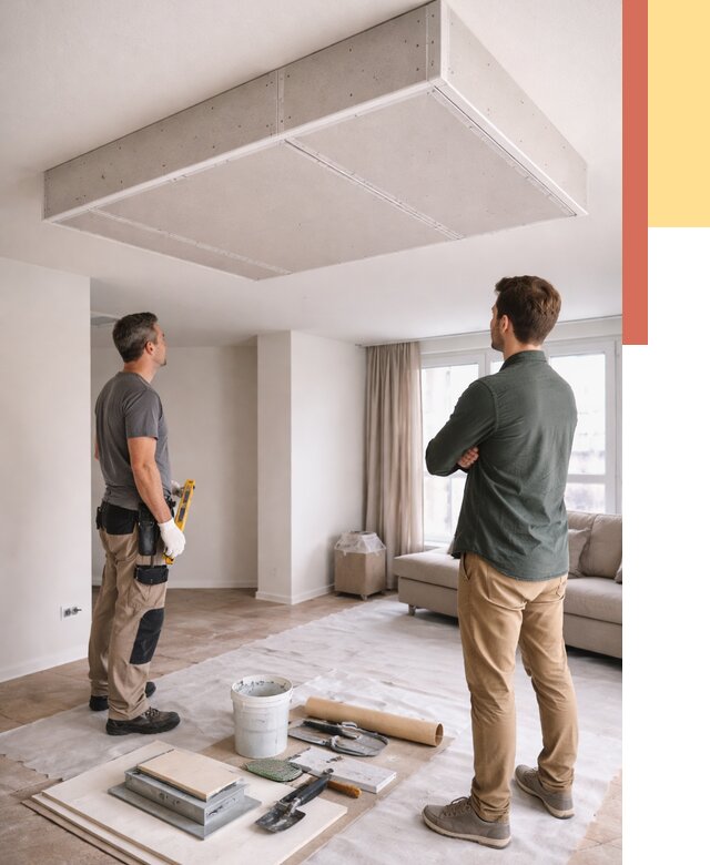 Короб на потолке из гипсокартона в Уфе от 2261 руб. — монтаж и услуги под ключ | ОТДЕЛОЧНИК-Уфа