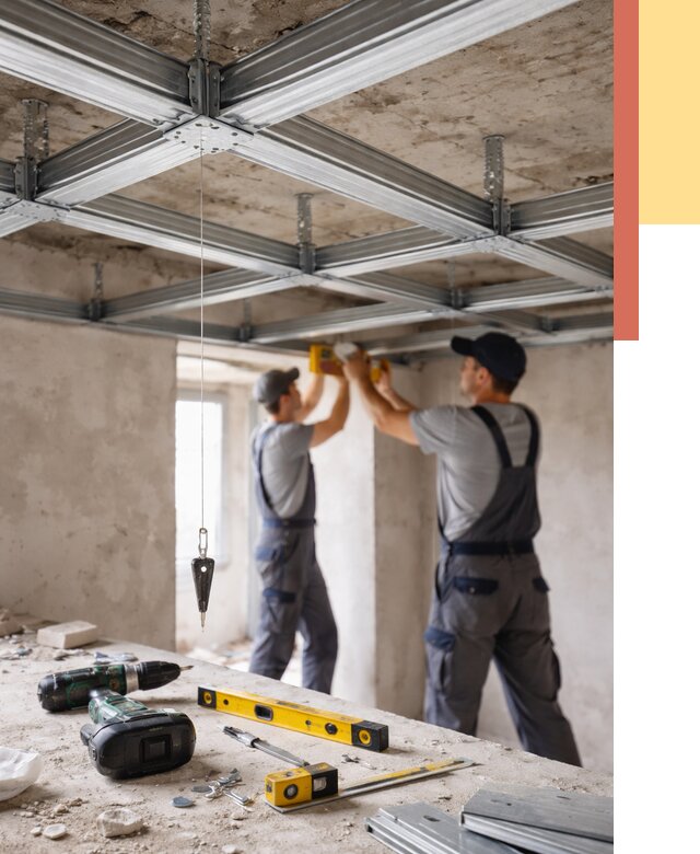 Монтаж каркаса потолка из профиля в Уфе от 4624 руб. — услуги ОТДЕЛОЧНИК-Уфа