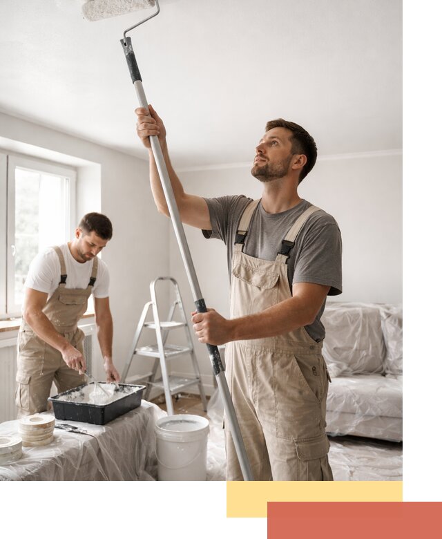 Покраска потолка водоэмульсионной краской в Уфе