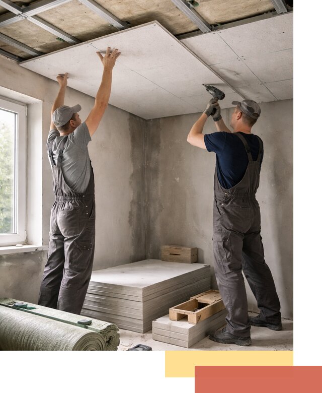 Шумоизоляция потолка панелями ЗИПС в Уфе